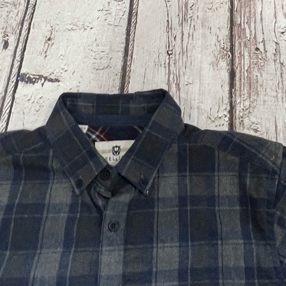 Steel & Jelly Plaid Gray Button Down Long Sleeve British Design Shirt - Picture 4 of 5